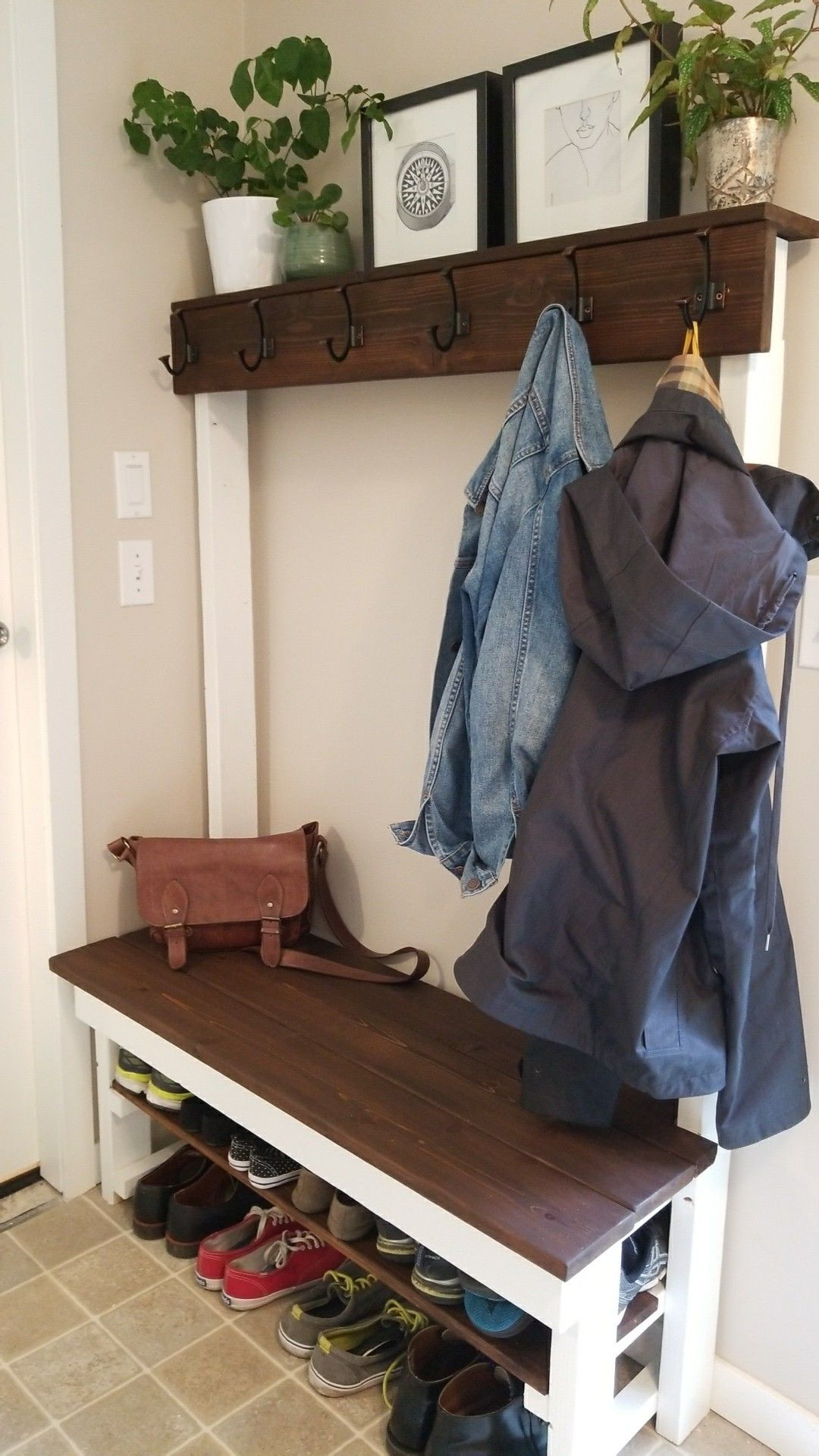 Best ideas about DIY Coat Rack Bench
. Save or Pin Entry way shoeshelf coat rack bench diy with some 2x4 and Now.