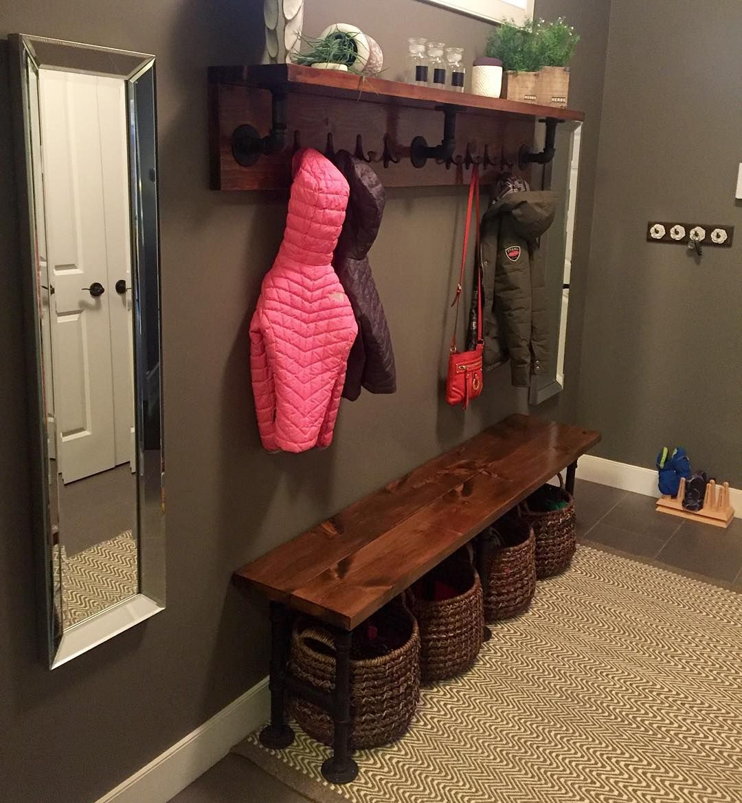 Best ideas about DIY Coat Rack Bench
. Save or Pin My DIY mudroom made out of pipe and pine I d say I was Now.
