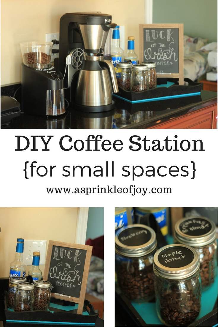 Best ideas about DIY Coffee Station
. Save or Pin DIY Coffee Station for small spaces A Sprinkle of Joy Now.