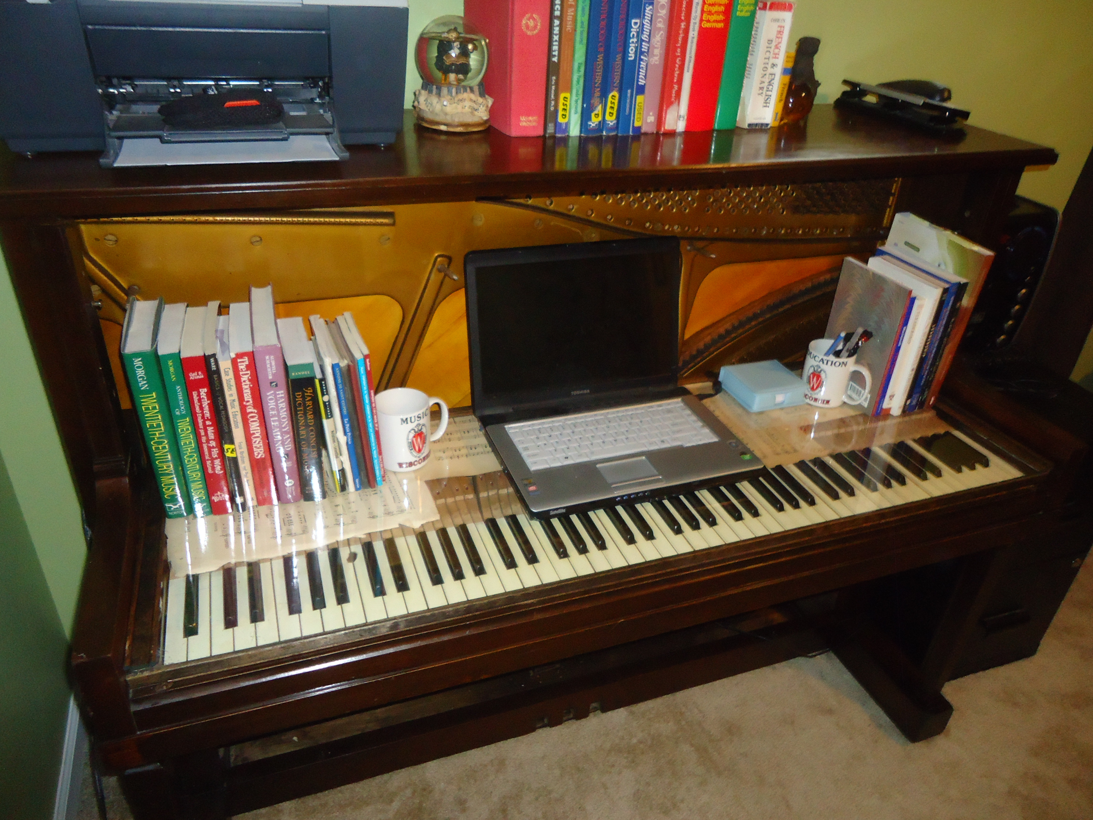 Best ideas about DIY Computer Desks
. Save or Pin DIY puter Desk from an old upright piano Now.