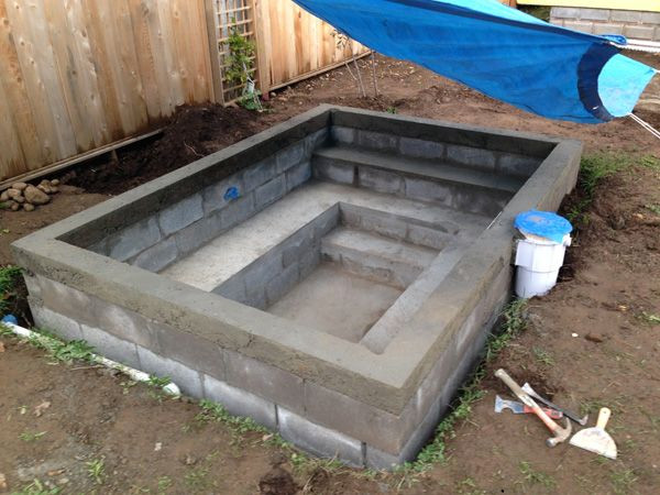 Best ideas about DIY Concrete Pool
. Save or Pin DIY Concrete Block Soaking Pool In Progress Advice Now.