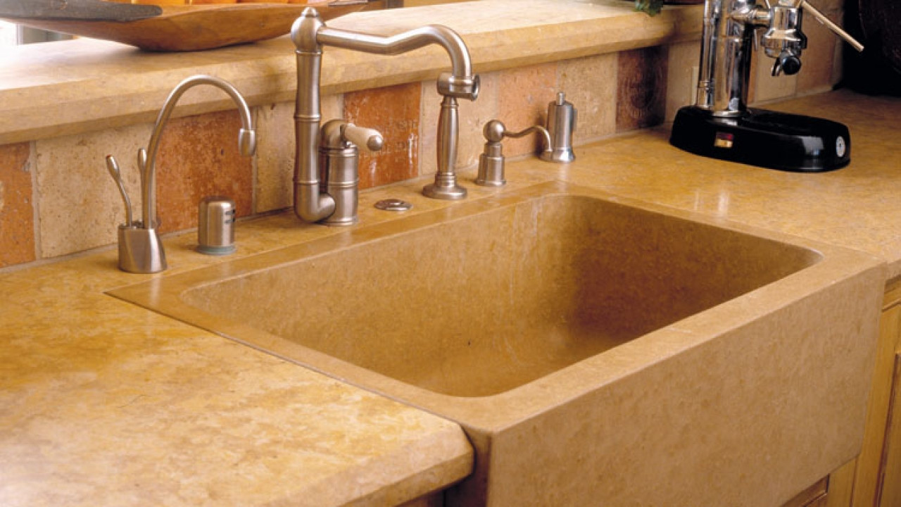 Best ideas about DIY Concrete Sink
. Save or Pin Natural stone tile bathroom concrete farmhouse sink Now.