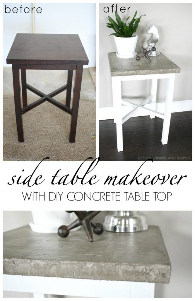 Best ideas about DIY Concrete Tables
. Save or Pin Side Table Makeover With Concrete Top Taryn Whiteaker Now.