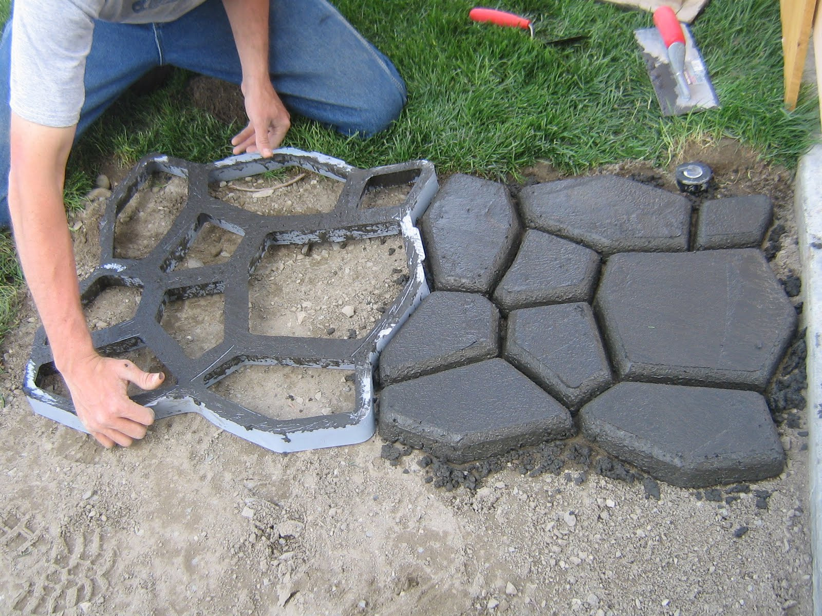 Best ideas about DIY Concrete Walkway
. Save or Pin Home is where they love you Cobble Stone Path Now.