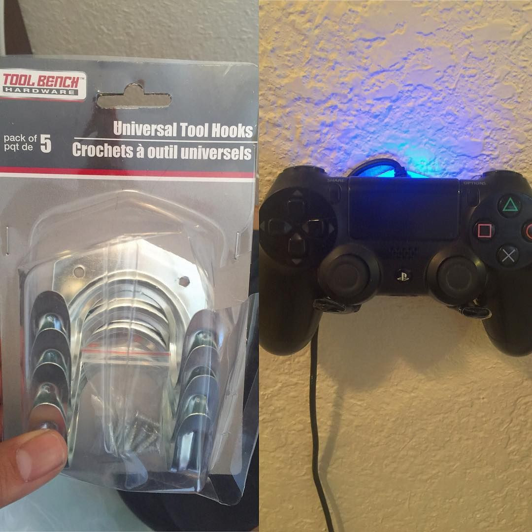 Best ideas about DIY Controller Wall Mount
. Save or Pin dollartree tool hooks for a diy ps4controller wall Now.