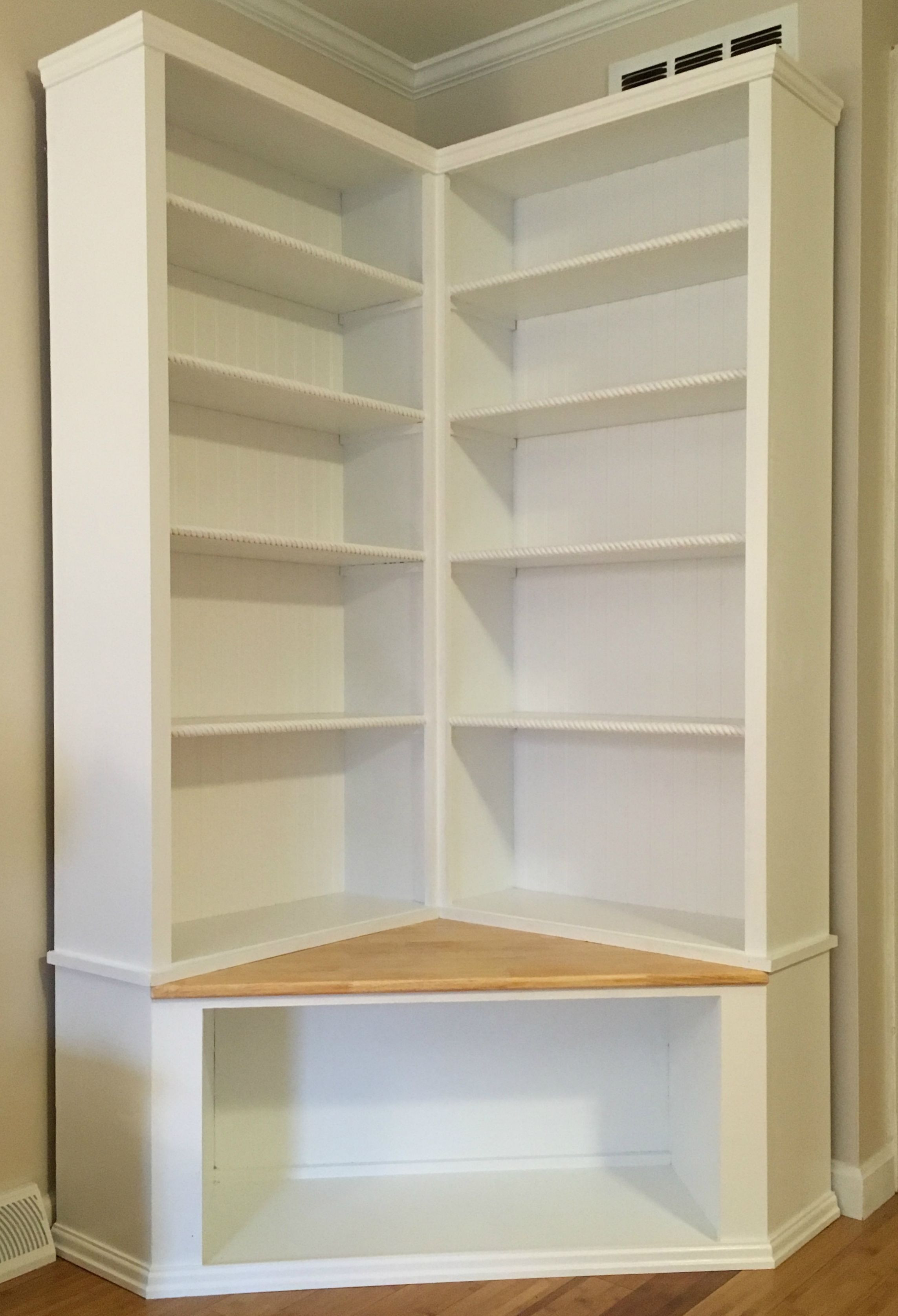 Best ideas about DIY Corner Bookshelf
. Save or Pin Custom Made Shabby Chic Corner Bookcase With Seat Now.