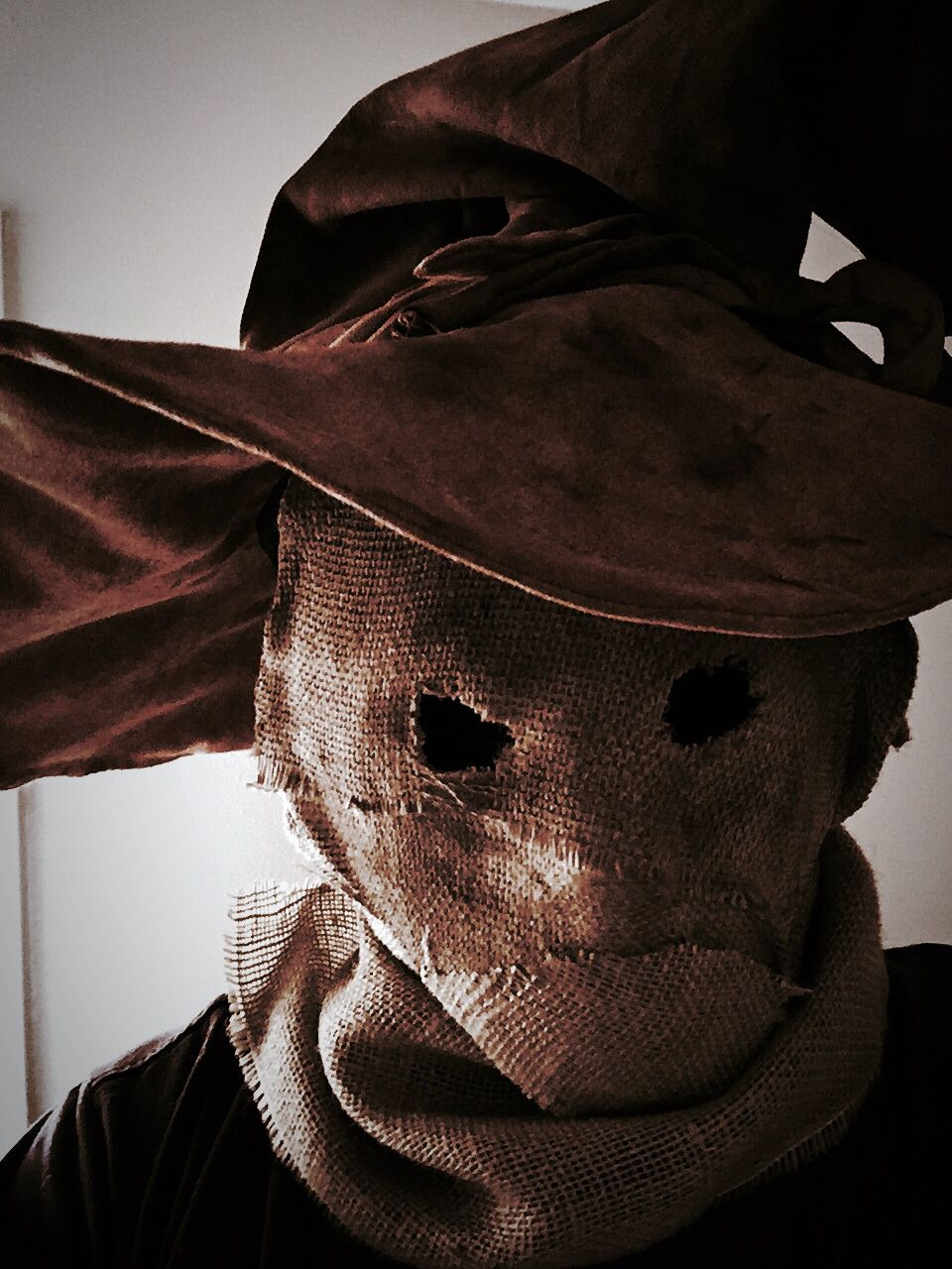 Best ideas about DIY Costume Masks
. Save or Pin Homemade burlap Scarecrow mask Halloween Now.