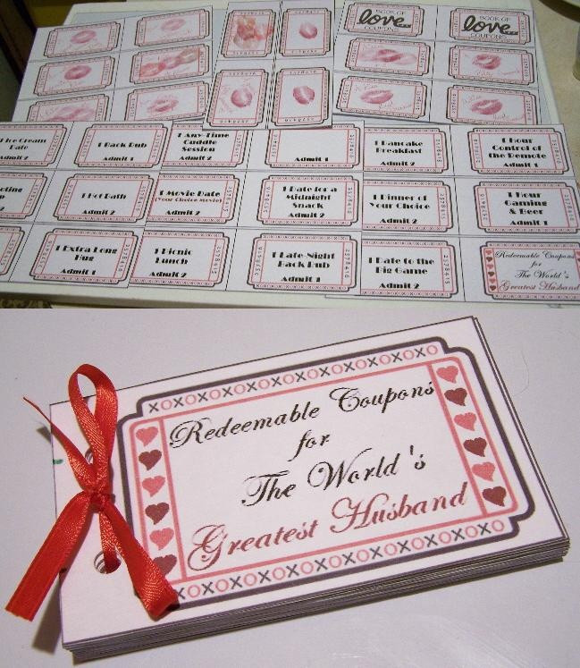 Best ideas about DIY Coupon Book
. Save or Pin DIY Coupon Book for Hubby I used a template from Now.