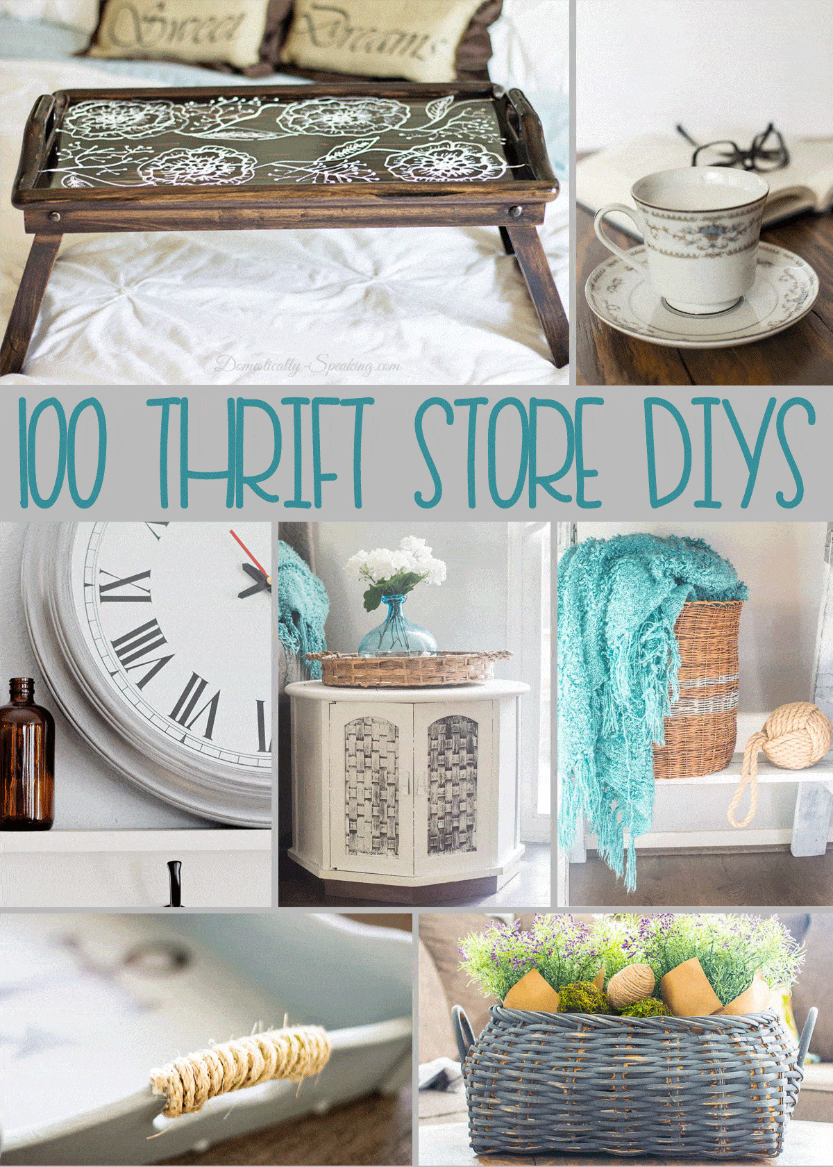 Best ideas about DIY Craft Projects
. Save or Pin 100 Thrift Store DIY Projects Domestically Speaking Now.