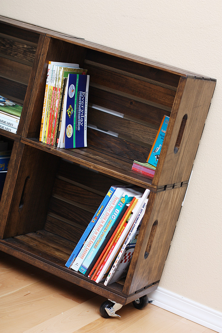 Best ideas about DIY Crate Bookshelf
. Save or Pin DIY Wood Crate Bookshelf Sew Much Ado Now.