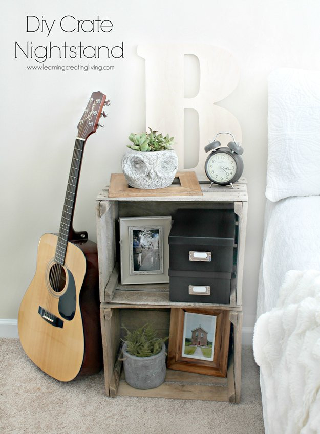 Best ideas about DIY Crate Nightstand
. Save or Pin 17 Creative and Cheap Nightstands Now.