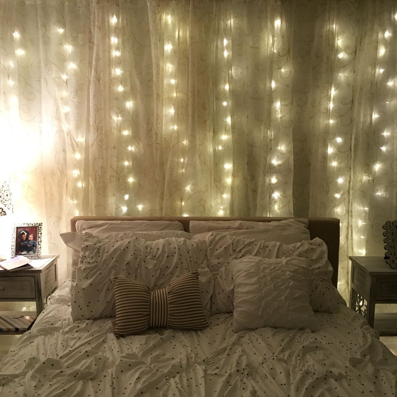 Best ideas about DIY Curtain Lights
. Save or Pin DIY curtain lights Lights are from Amazon and curtains Now.