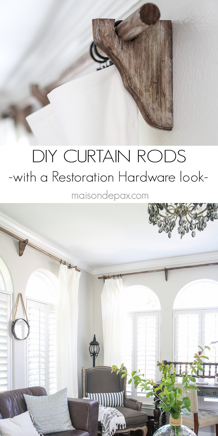 Best ideas about DIY Curtain Rod
. Save or Pin DIY Curtain Rods Restoration Hardware Inspired Maison Now.
