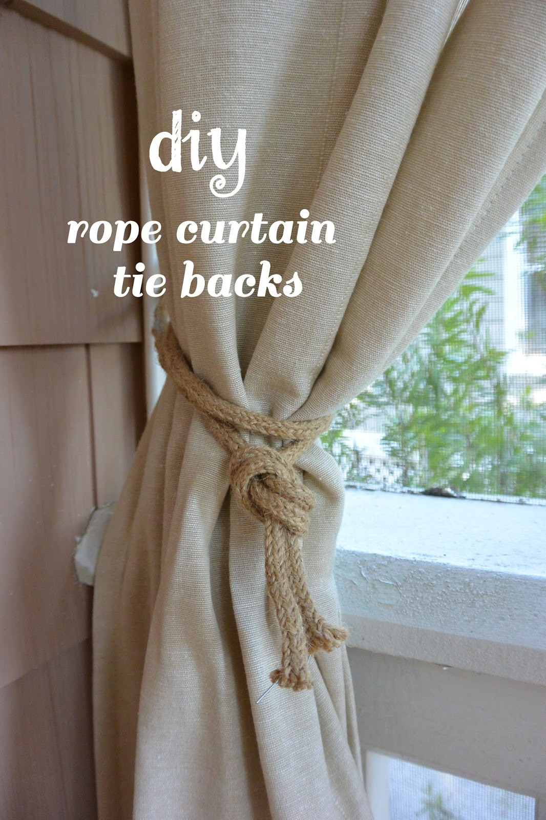 Best ideas about DIY Curtain Tie Back
. Save or Pin Outdoor Curtains and DIY Rope Curtain Tie Backs Now.