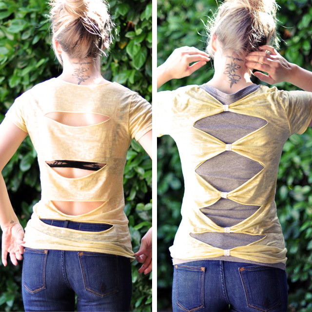 Best ideas about DIY Cut Out Shirt
. Save or Pin Easy T Shirt DIY Cut Out Back Now.