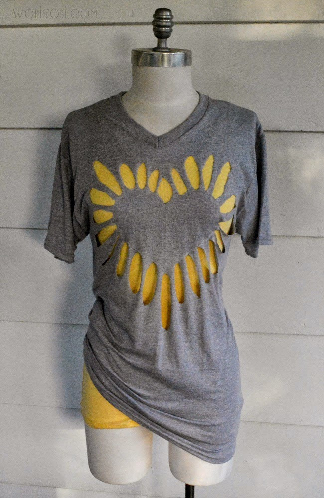 Best ideas about DIY Cutting T Shirts
. Save or Pin WobiSobi Heart Cut out Shirt DIY Now.
