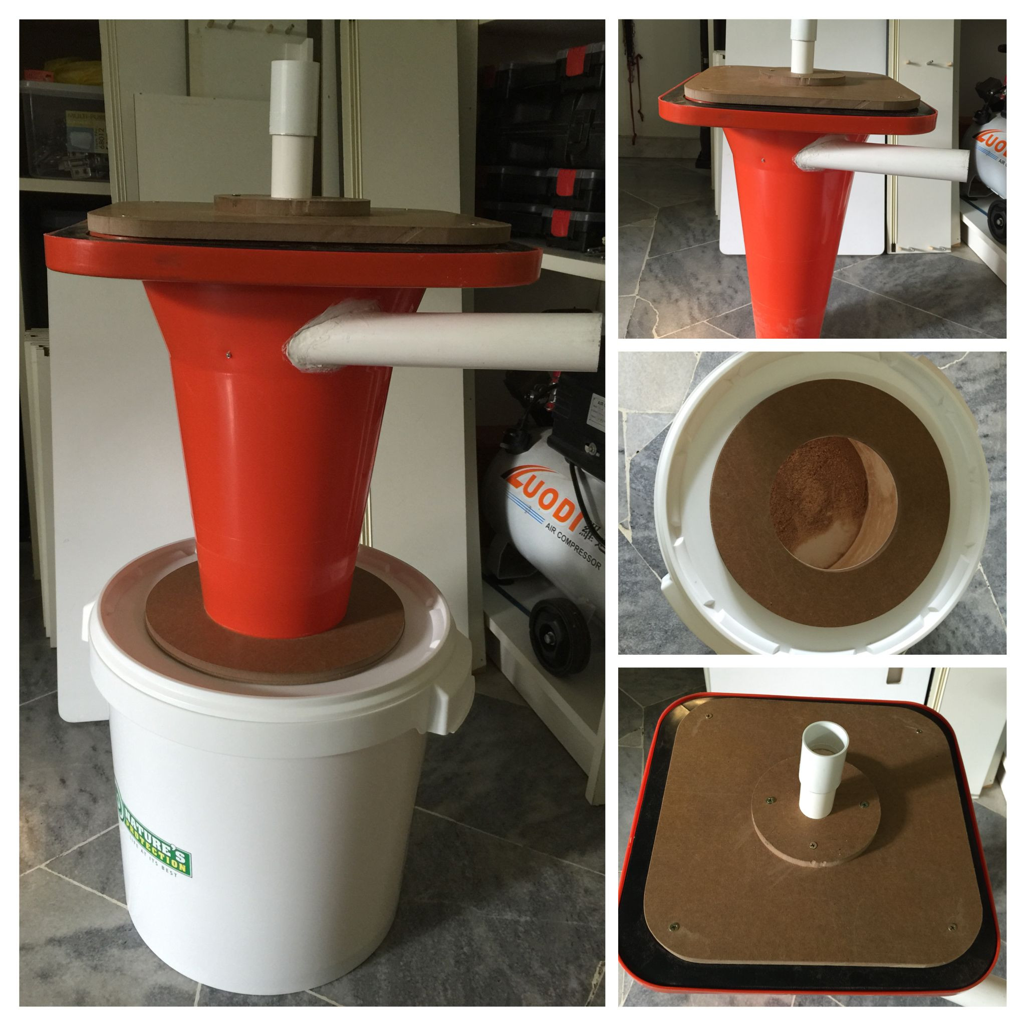 Best ideas about DIY Cyclone Dust Collection
. Save or Pin Cyclone Dust Collector made with a cone I bought for RM28 Now.