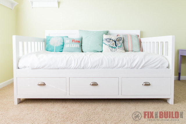 Best ideas about DIY Daybed With Storage
. Save or Pin DIY Daybed with Storage Drawers Twin Size Bed Now.