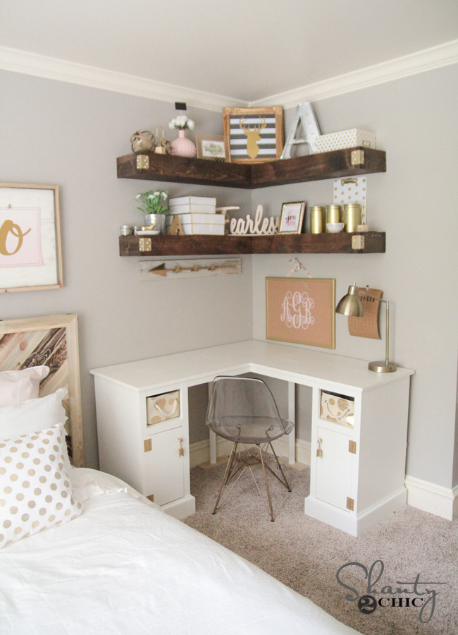 Best ideas about DIY Desk Shelf
. Save or Pin DIY Floating Corner Shelves Shanty 2 Chic Now.