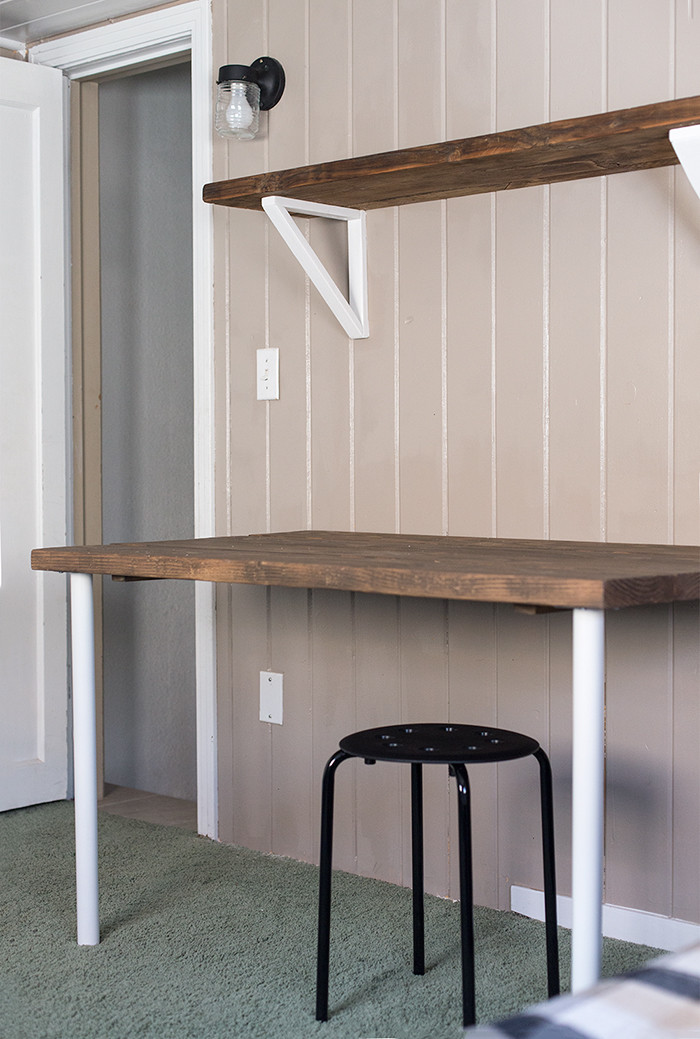 Best ideas about DIY Desk Shelf
. Save or Pin Simple DIY Wall Desk Shelf & brackets for under $23 Now.
