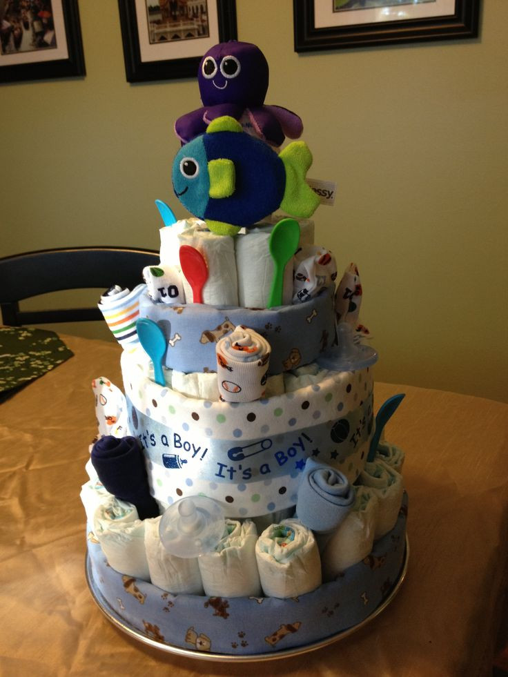 Best ideas about DIY Diaper Cake
. Save or Pin DIY Baby boy diaper cake Gift Ideas Pinterest Now.