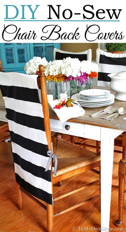 Best ideas about DIY Dining Chair Covers
. Save or Pin No Sew Chair Back Covers Now.