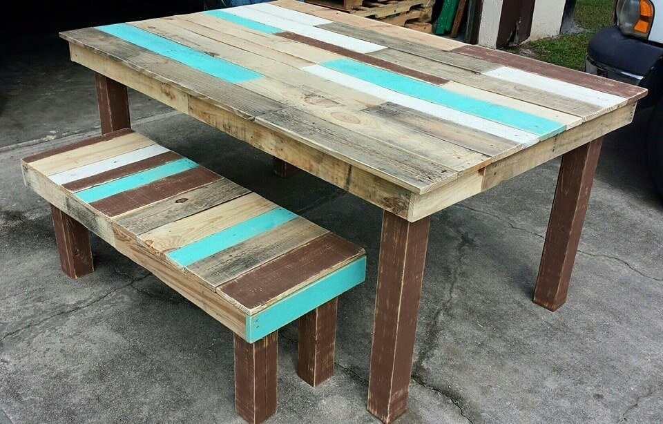 Best ideas about DIY Dining Table Bench
. Save or Pin Pallet Dining Table and Bench Set Now.