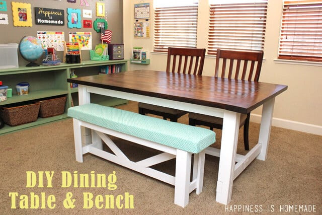 Best ideas about DIY Dining Table Bench
. Save or Pin DIY Farmhouse Table & Bench Happiness is Homemade Now.