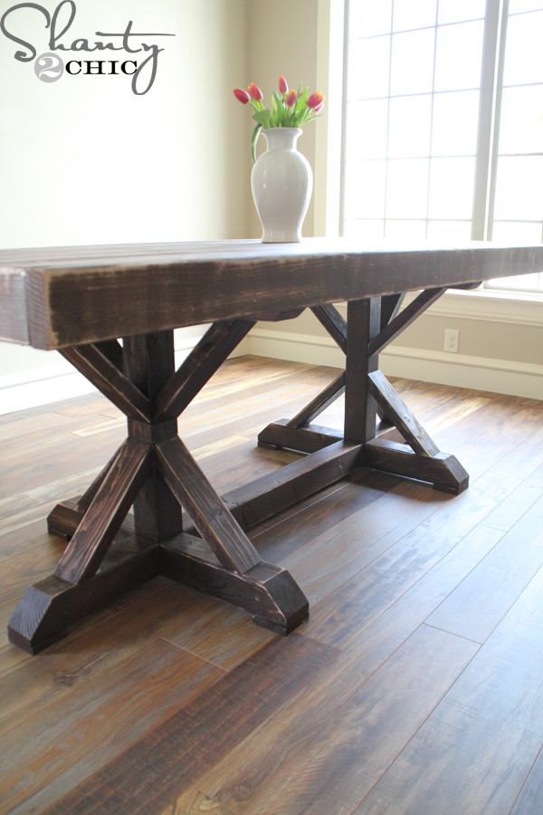 Best ideas about DIY Dining Tables
. Save or Pin Restoration Hardware Inspired Dining Table for $110 Shanty 2 Chic Now.