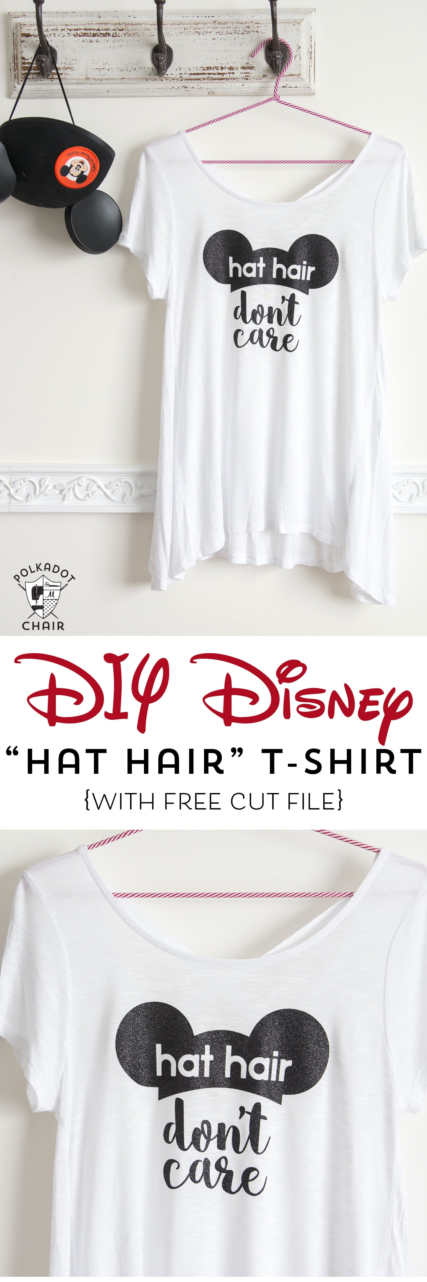 Best ideas about DIY Disney Shirts
. Save or Pin DIY Disney T Shirt Hat Hair Don t Care The Polka Dot Chair Now.