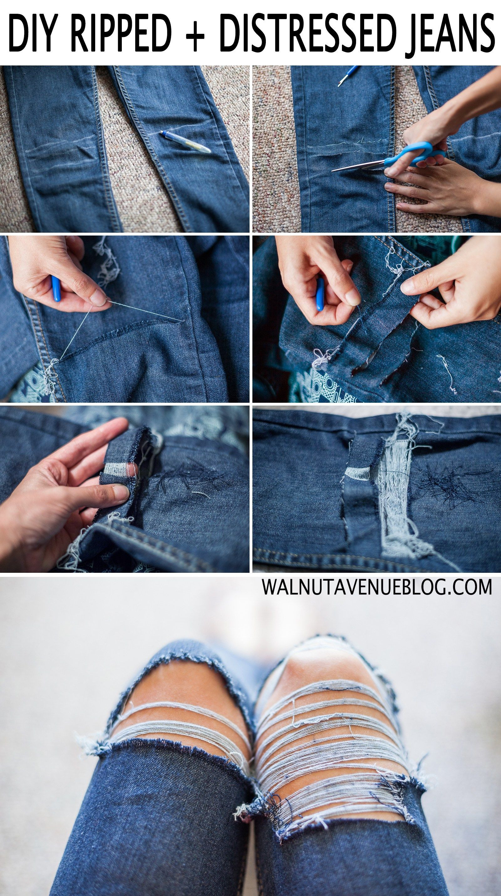 Best ideas about DIY Distressed Jeans
. Save or Pin DIY Distressed Ripped Jeans Tutorial Now.