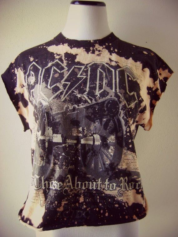 Best ideas about DIY Distressed T Shirt
. Save or Pin distressed ACDC rock band t shirt vintage diy bleached cut off Now.