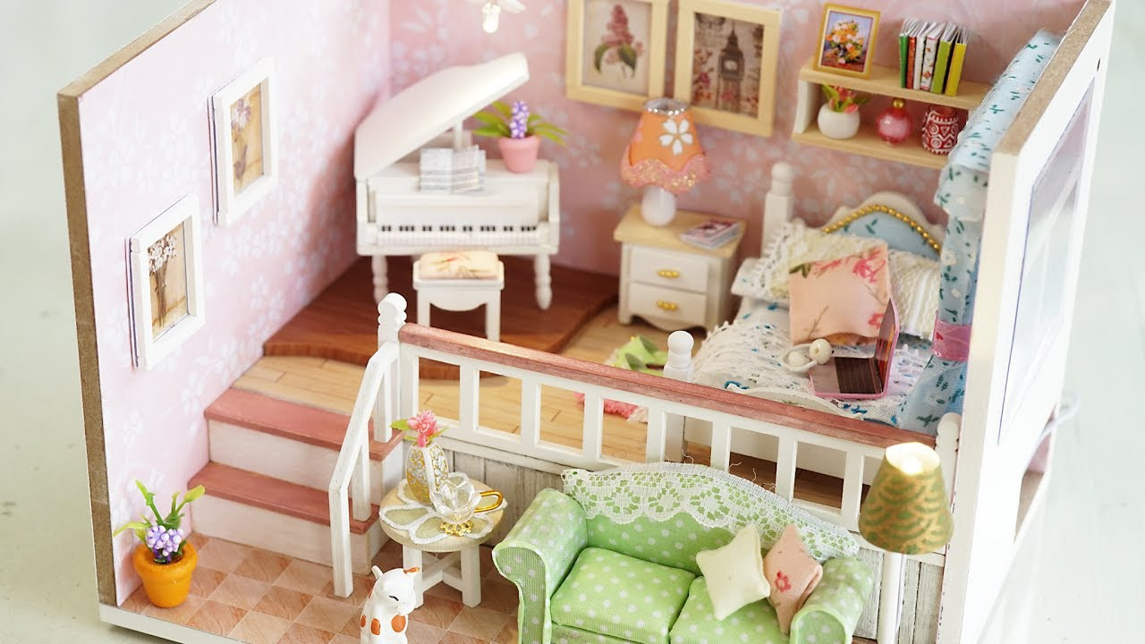 Best ideas about DIY Doll House Kits
. Save or Pin DIY Girly Miniature Dollhouse kit with Furniture & Lights Now.