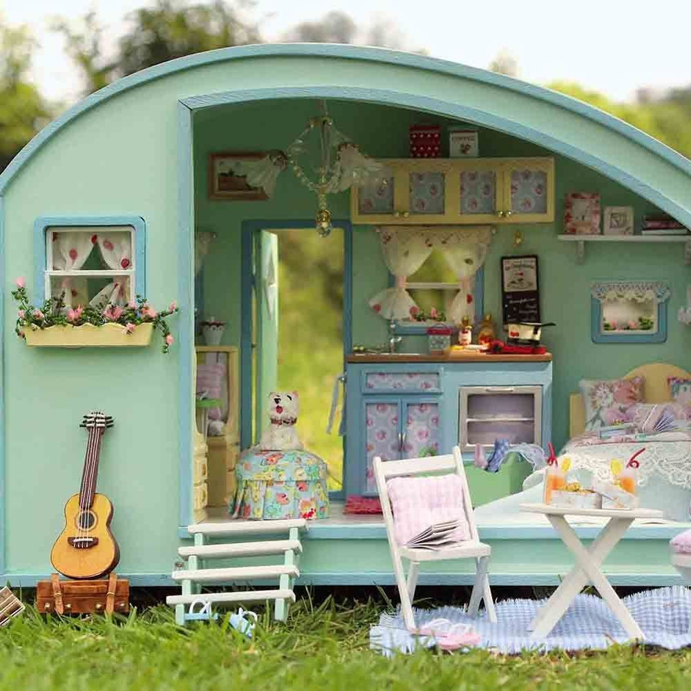 Best ideas about DIY Dolls House
. Save or Pin DIY Wooden Dolls House Miniature Kit Caravan Doll House Now.