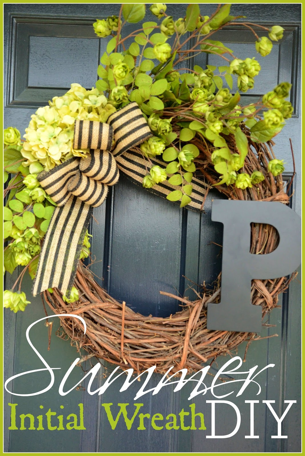 Best ideas about DIY Door Wreaths
. Save or Pin SUMMER INITIAL WREATH DIY StoneGable Now.