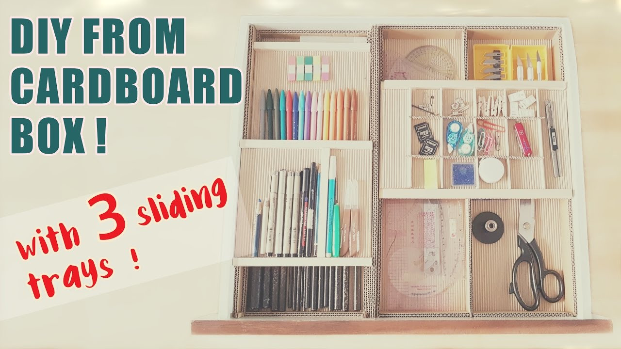 Best ideas about DIY Drawer Organizer Cardboard
. Save or Pin 3 Level Cardboard Desk Drawer Organizer with Sliding Trays Now.