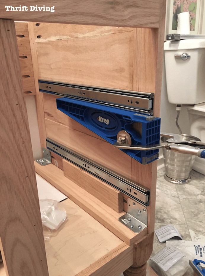 Best ideas about DIY Drawer Slides
. Save or Pin Build a DIY Bathroom Vanity Part 4 Making the Drawers Now.