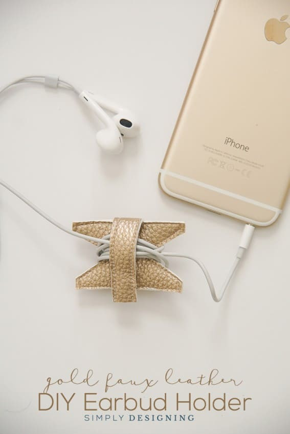 Best ideas about DIY Earbud Holder
. Save or Pin Gold Faux Leather DIY Earbud Holder Now.