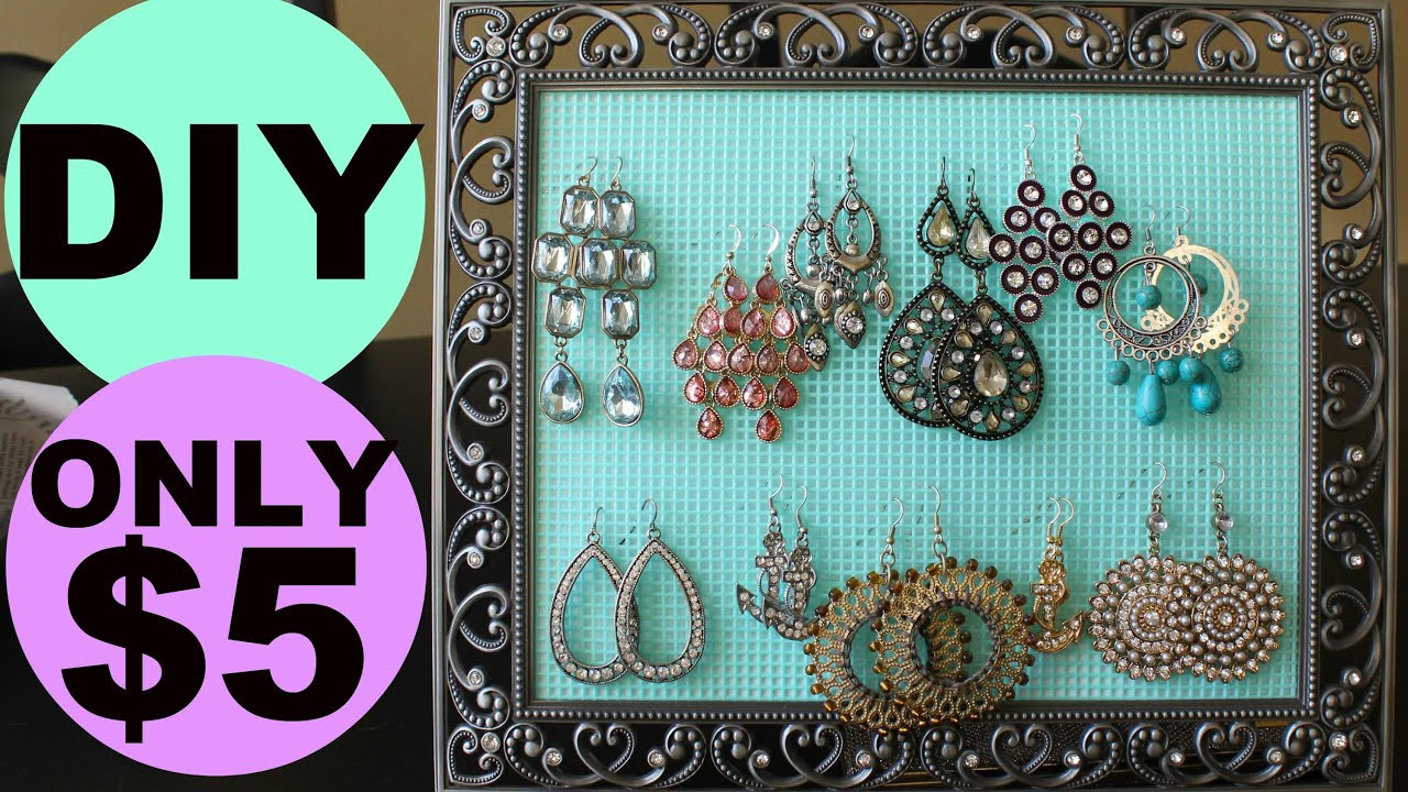 Best ideas about DIY Earring Holder
. Save or Pin DIY Earring Holder for $5 SUPER Easy and cute Now.