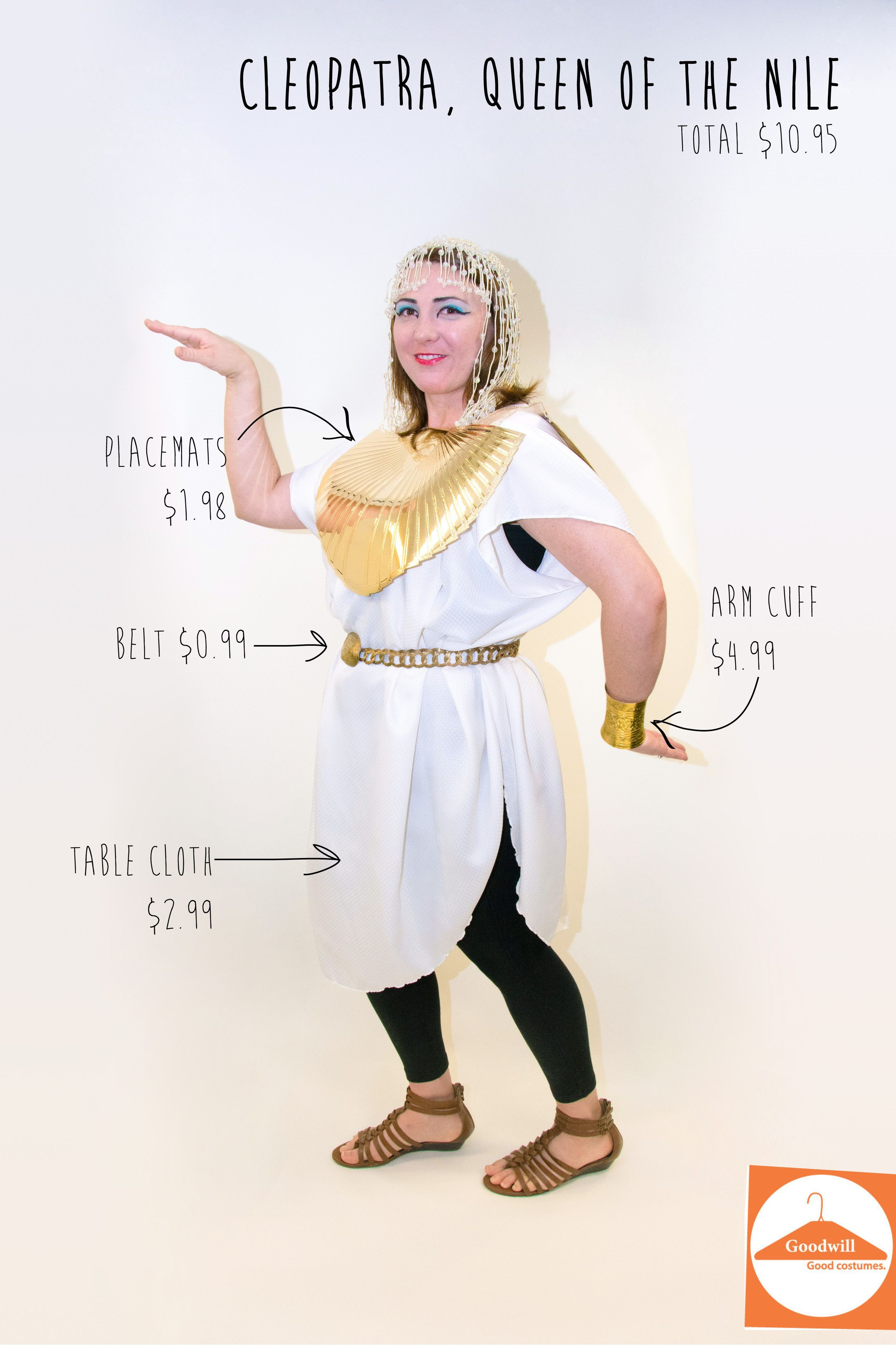 Best ideas about DIY Egyptian Costume
. Save or Pin DIY Cleopatra costume from a table cloth and placemats Now.