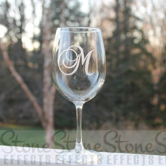 Best ideas about DIY Etched Wine Glasses
. Save or Pin Monogram wine glass Etched Wine Glass Wine Glass monogram Now.