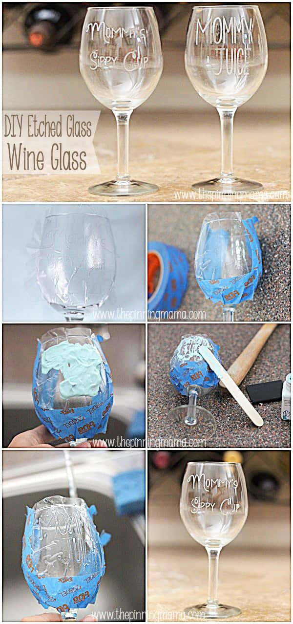 Best ideas about DIY Etching Glass
. Save or Pin DIY Etched Glass Mommy s Sippy Cup Wine Glass Now.