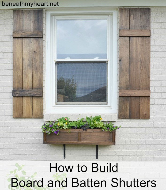 Best ideas about DIY Exterior Shutters
. Save or Pin How to Build Board and Batten Shutters Beneath My Heart Now.