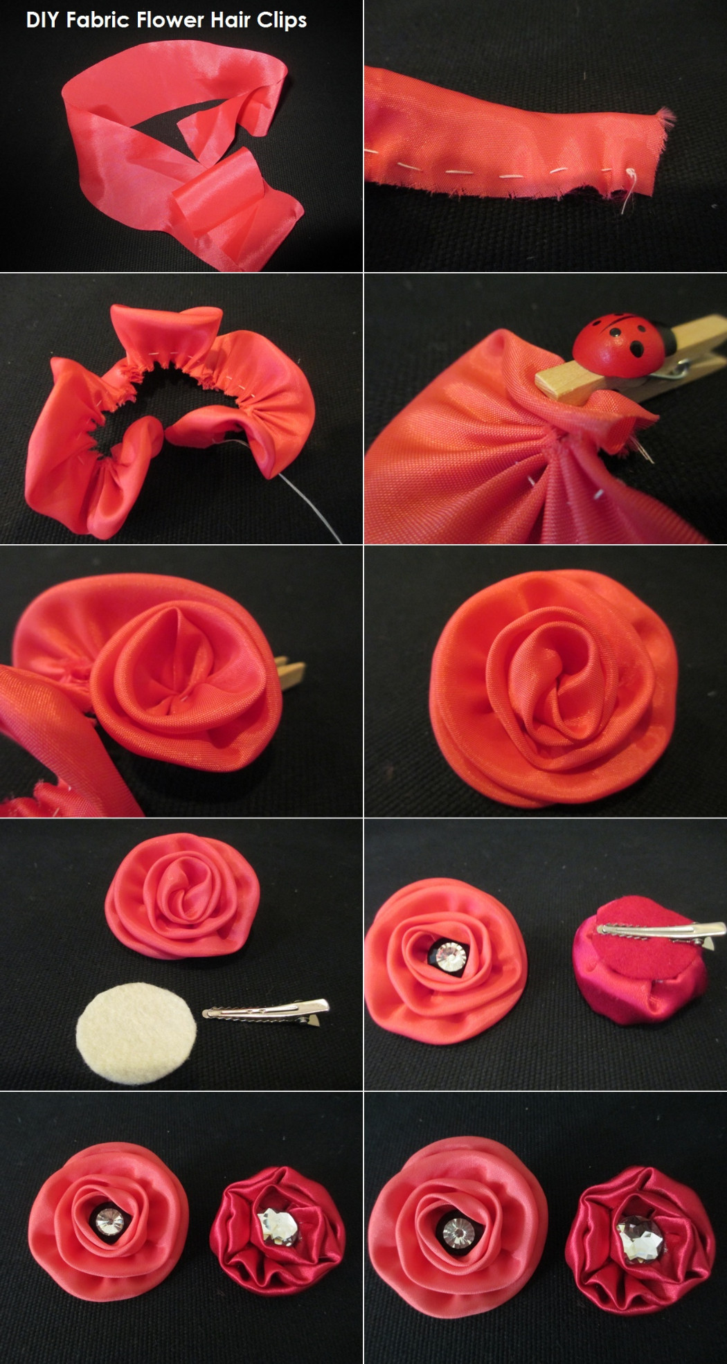 Best ideas about DIY Fabric Flowers
. Save or Pin DIY Fabric Hair Clips s and for Now.