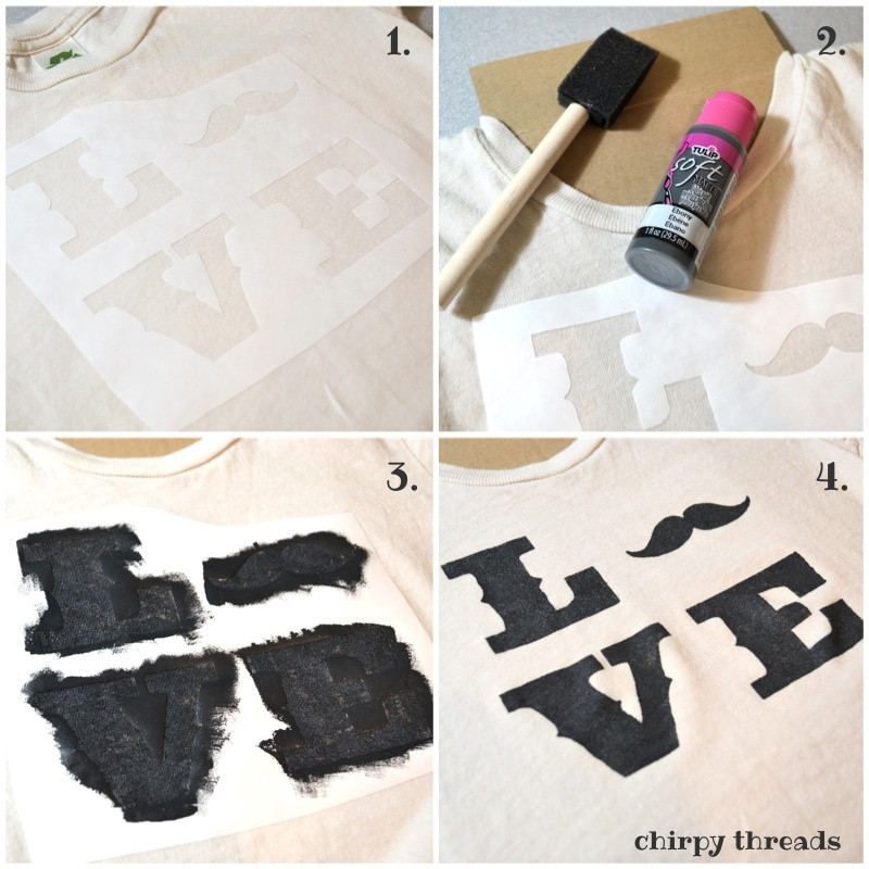 Best ideas about DIY Fabric Paint
. Save or Pin DIY Mustache Love Shirt using fabric paint Now.