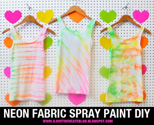 Best ideas about DIY Fabric Painting
. Save or Pin iLoveToCreate Blog Neon Fabric Spray Paint Shirt DIY Now.