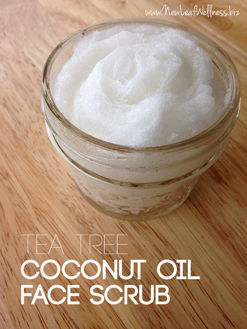 Best ideas about DIY Face Scrub
. Save or Pin Homemade tea tree coconut oil face scrub – New Leaf Wellness Now.