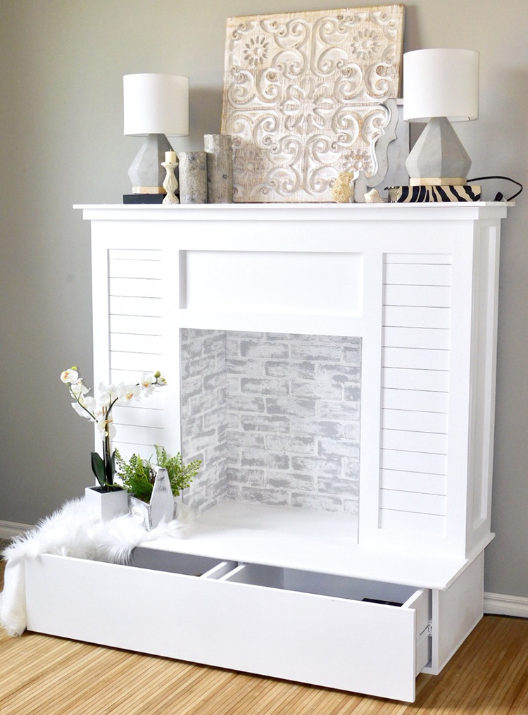 Best ideas about DIY Fake Fireplace
. Save or Pin DIY Faux Fireplace with Shiplap and Extra Storage Now.