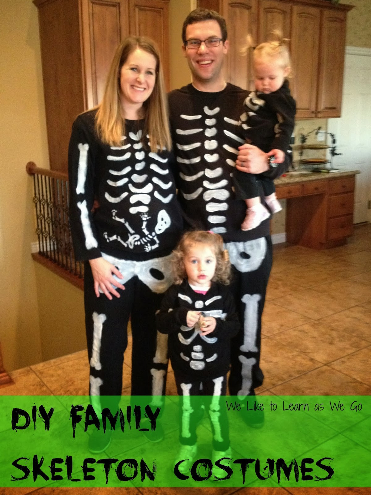 Best ideas about DIY Family Costumes
. Save or Pin We Like to Learn as We Go Easy DIY Skeleton Family Costumes Now.