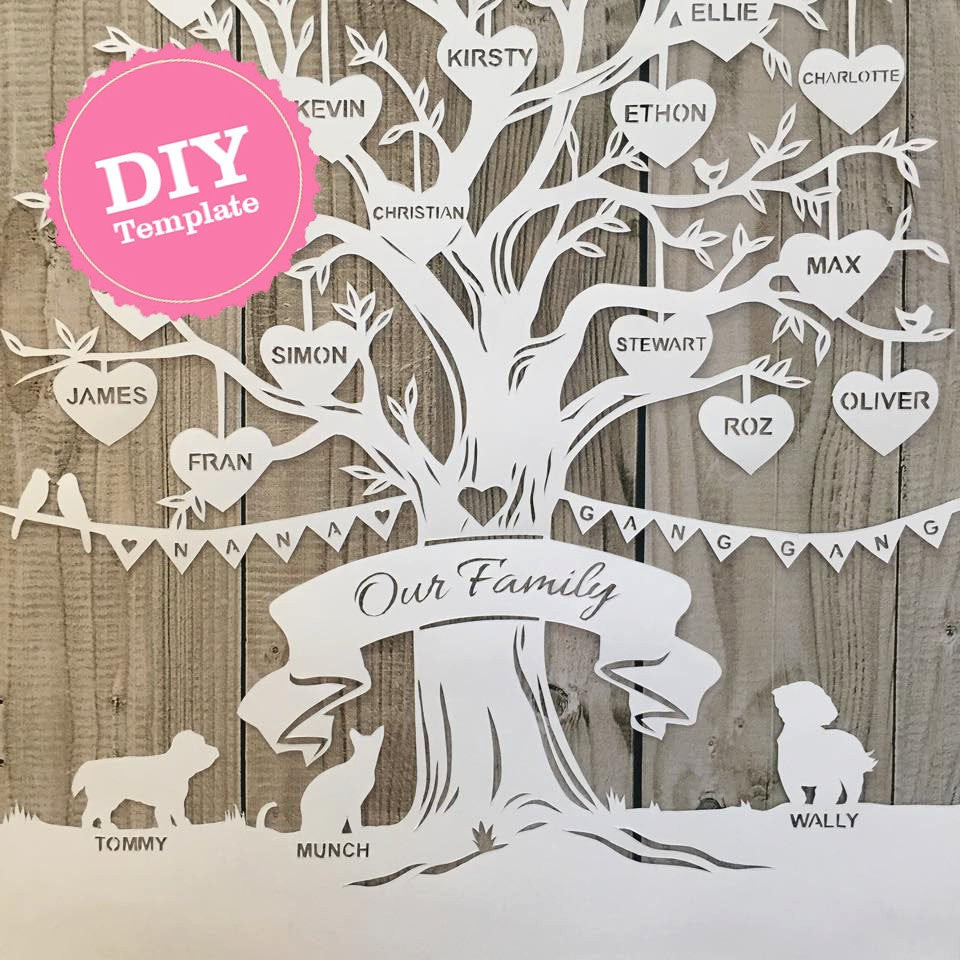 Best ideas about DIY Family Tree
. Save or Pin DIY Family tree papercutting template by SamanthaPapercuts Now.